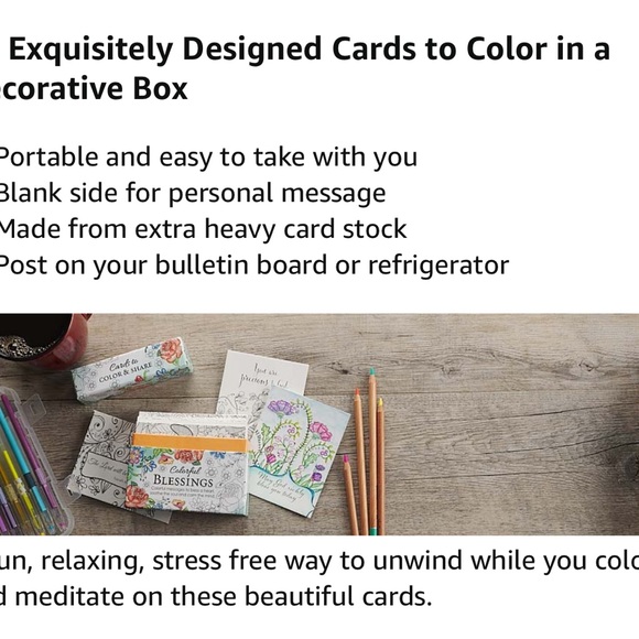 NWT in box Colorful Blessings: Cards to Color and Share - Picture 7 of 7